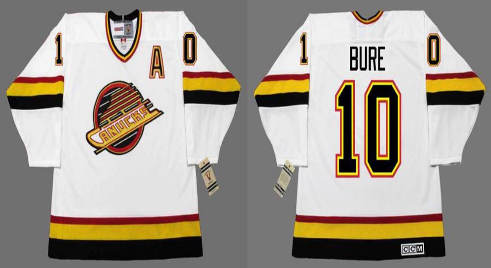 2019 Men Vancouver Canucks #10 Bure White CCM NHL jerseys